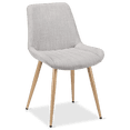 thumbnail image 1 of Bouclair Light Grey Chita Fabric and Metal Dining Chair, 1 of 7
