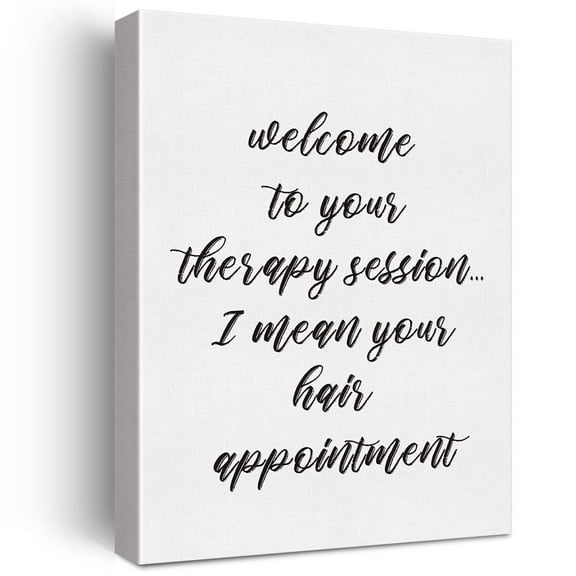 Hair Salon Print Canvas Wall Art Beauty Salon Decor Welcome To Your Therapy Session Hair Therapy Painting Canvas Poster Framed Ready To Hang Artwork Hairstylist Gift