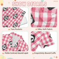 thumbnail image 4 of FORMRS Niños Short Sleeve Top and Pants Pajama Set Unisex Satin 2-Piece Sleepwear, Sizes 11-12Y, Pink Plaid Horse Pattern, 4 of 8