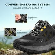 FitVille Mens Low Top Waterproof Hiking Shoes Extra Wide Slip-Resistant Trekking Trails Outdoor Work Sneakers