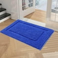 thumbnail image 3 of Bathroom Rugs Sets 3, Yamaziot Non Slip Bath Runners, Washable Soft Shaggy Plush Absorbent Microfiber Shower Rug with Toilet Floor Mat, Solid Blue, 3 of 9