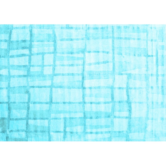 Ahgly Company Indoor Rectangle Abstract Light Blue Contemporary Area Rugs, 4' x 6'