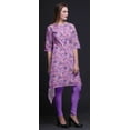 thumbnail image 5 of Bimba Purple Leaves & Ranunculus Floral Indian Tunic Tops For Girls Printed Casual Top For Women Ethnic Kurti Small, 5 of 6