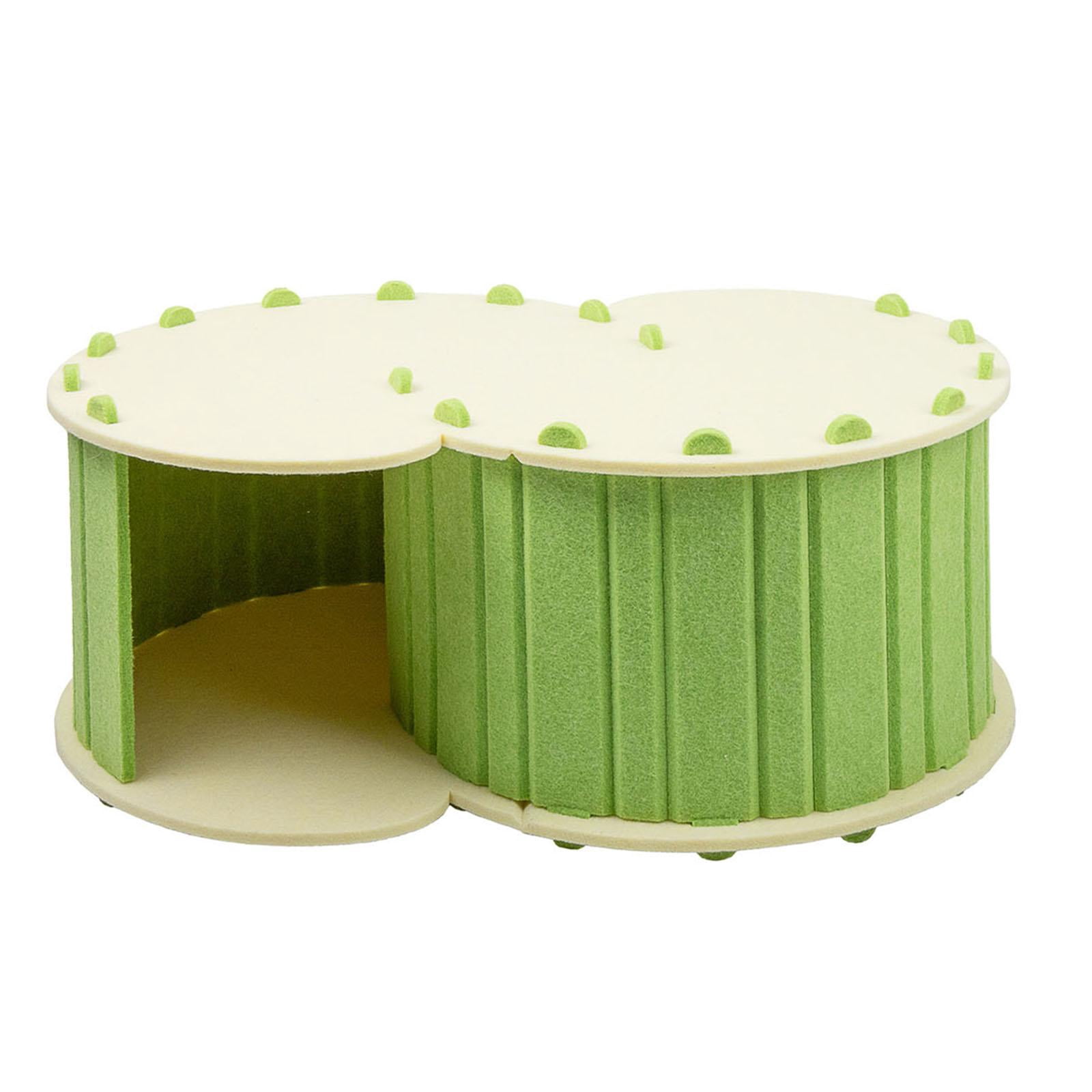 Stgfyxgs Cat Tunnel Bed, Pet Cat House All Seasons Hideout Portable Breathable with 2 Holes Removable Cover Compact Cat Nest Hideaway Cave Green