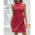 thumbnail image 2 of Robes pour Femmes, Mode d'Été pour Femmes Robe Plissée Imprimée Sans Manches à Col Suspendu avec Fermeture Éclair, 2 of 7