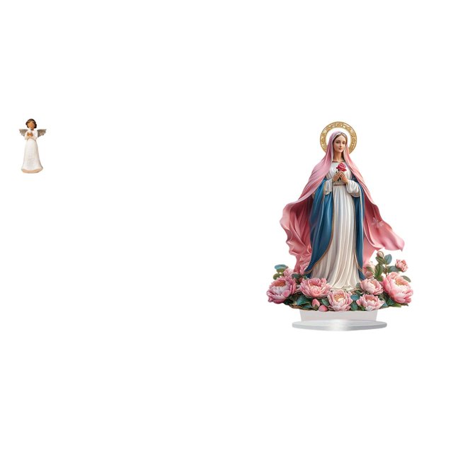 Figura de ángel de resina con adorno acrílico. Escultura de pie, estatua coleccionable, figura rezando para estantería, oficina, decoración del hogar,