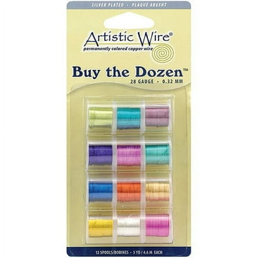 Permanently Colored Copper Wire-Silver Plated 5 Yards 12/Pkg-28 Ga