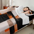 thumbnail image 4 of Castle Fairy Vintage Geometric Block King Sheets 4pcs,Retro Vertical Streak Bedding,Black Orange Beige,1 Flat Sheet, 1 Fitted Sheet and 2 Pillowcases, 4 of 7
