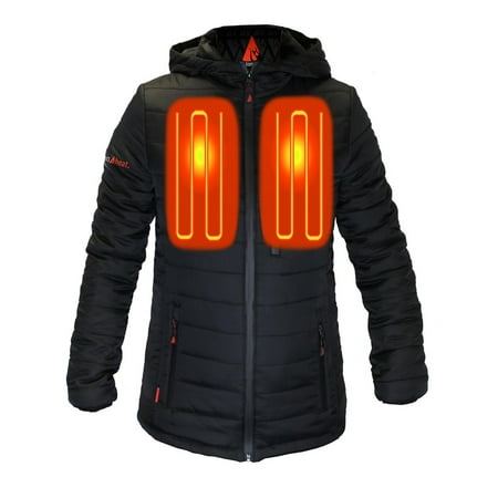ActionHeat 5V Battery Heated Insulated Puffer Jacket W/ Hood - (Best Women's Heated Jacket)
