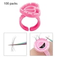 thumbnail image 3 of 2-6 paquetes 100 piezas anillos de pegamento desechables injertado pestañas para el arte de las uñas del salón 5 piezas, 3 of 8