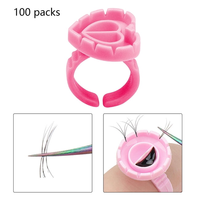 Anillos de pegamento Macarena 100 piezas desechables Rosa