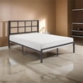thumbnail image 3 of Pemberly Row Queen Platform Bed Framed Faux Cane Panel Headboard Dark Bronze, 3 of 11