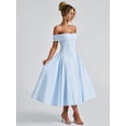 thumbnail image 6 of Women'S Off the Shoulder Cocktail Maxi Dress Sleeveless Casual A Line Elegant Flowy Formal Dresses Light Blue S, 6 of 9