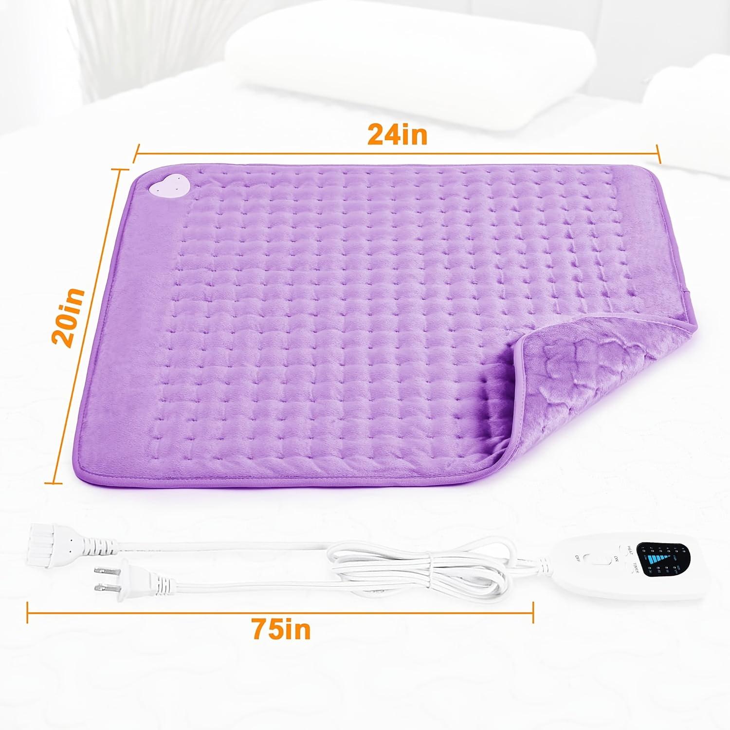 Heating Pad,Electric Heating Pads for Back,Neck,Abdomen,Moist Heating Pad for Shoulder,Knee,Arms,Legs,Dry/Moist Heat & Auto Shut Off,Birthday Gifts for Men and Women, 24x20 Inch