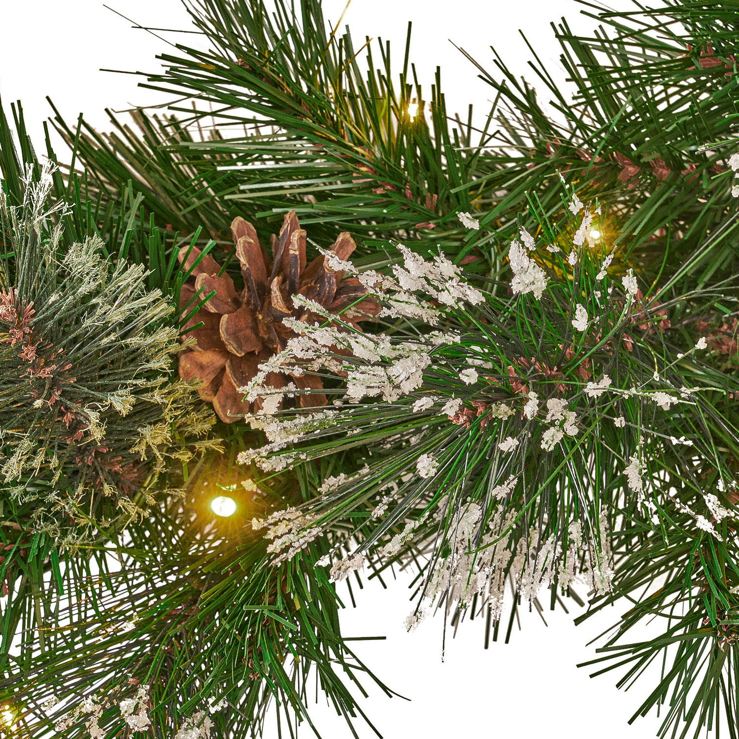 Kepooman 9' X 10" Christmas Cashmere and Snow Bristle Garland with Lights, Artificial Christmas Garlands Wreath Garland with 20 Pine Cones for Stairs Fireplaces Xmas (With LED Light), 160 Tips, Green Kepooman 9' X 10" Christmas Cashmere and Snow Bristle Garland with Lights, Artificial Christmas Garlands Wreath Garland with 20 Pine Cones for Stairs Fireplaces Xmas (With LED Light), 160 Tips, Green