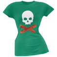 thumbnail image 1 of Bacon Skull And Crossbones Green Soft Juniors T-Shirt, 1 of 1