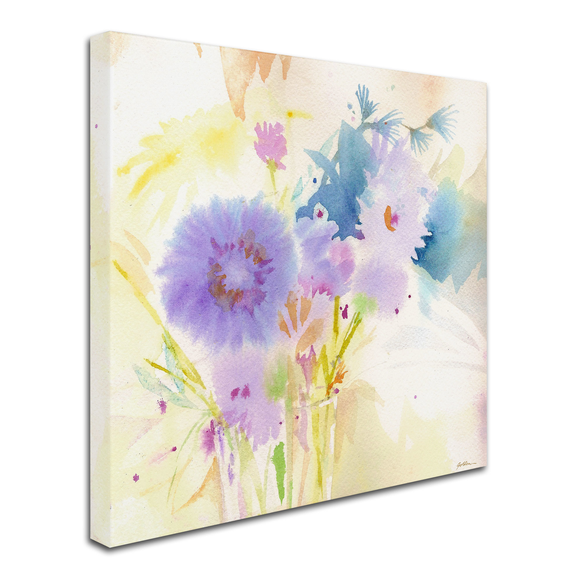 Trademark Fine Art "Mixed Blue Bouquet" Canvas Art by Sheila Golden