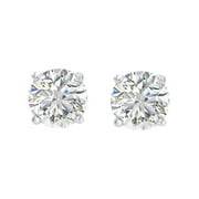 Amanda Rose Collection 1/4ct TW Diamond Stud Earrings for Women in 14K White Gold