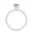 thumbnail image 3 of 1.94 CT Oval Shaped Morganite Moissanite Ring Side Stone Engagement Ring in Sterling Silver/ White Gold Plated Birthstone Wedding Ring, Birthday, Anniversary Jewelry, Ring Size 5, 3 of 4