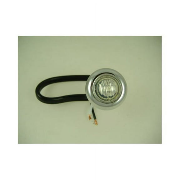 Mini 3/4" Round Red 3 LED Clearance Marker Light / Stainless Steel Bezel / Clear