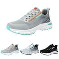 thumbnail image 4 of XIMIN Women's Wide Toe Box Walking Shoes with Arch Support Orthotic Sneakers for Plantar Fasciitis Heel and Foot Pain Relief Natural Foot Shape Tennis WhiteBlack (7.5, Green), 4 of 4
