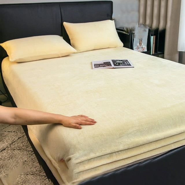 Xihbxyly Juego de Sábanas de Terciopelo de Cristal, Suave Tejido Polar, Cálido y Antibolitas, Versátil para Dormir y Descansar, Perfecto para Días Festivos y Ocasiones Especiales. Incluye Sábana de 1