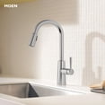 thumbnail image 7 of Moen Riley Chrome One-Handle Pulldown Kitchen Faucet Featuring Power Boost for a Faster Clean and Reflex Docking System for the Spray Head, Modern Kitchen Sink Faucet, 7 of 7