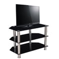 thumbnail image 2 of Pemberly Row Contemporary Glass TV Stand for TVs up to 40" in Black/Chrome, 2 of 7