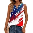 thumbnail image 4 of DORKASM 250 Years Birthday Tank Tops Square Neck Patriotic Red White Blue Shirts Summer Sleeveless Red White and Blue Clothes 2026 Liberty Blouse White 2XL, 4 of 5