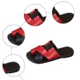 thumbnail image 4 of Rokment Women's Color Block Flat Flip Flops Slides Sandals Fashion Casual Leather Low Heels Beach Slip on Summer Shoes for Woman Red Size 6.5, 4 of 6