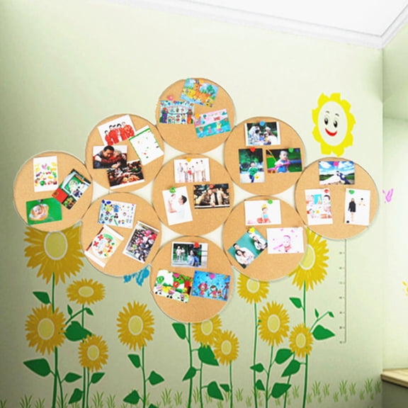 LEORX  Large Cork Boards for Walls Desk Pin Round Panel Family Message