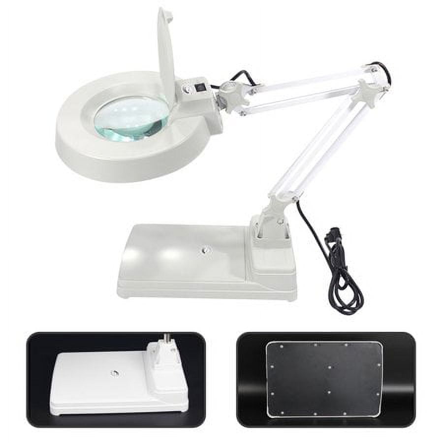 KUVRS 10X Magnifying Glass Lamp with Bright LED Light, Adjustable