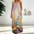 thumbnail image 5 of Enjoytime Maxi Dresses for Women 2026 Floral Print Crewneck Backless Sleeveless Cami Dress Spaghetti Strap Loose Casual Dress, 5 of 6