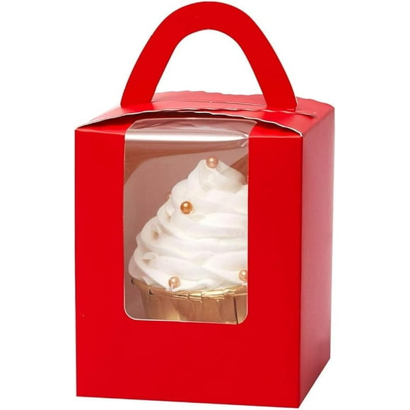 qiqee Halloween Individual Cuake Boxes Cuake Holders Disposable 60count Single Cuake Boxes with Window 3.7" 3.7"*4.5" Cuake Containers For Halloween