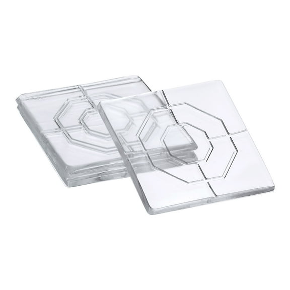 Uxcell 4pcs Door Stoppers Quiet Wall Protectors 2.4" Self Adhesive Clear Rubber Knob, Square Wall Shield Cushion