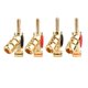 thumbnail image 2 of Conectores Banana de Cobre Chapados en Oro Yuxing Forma de Y para Cable de Altavoz Dorado Negro Rojo, 2 of 5