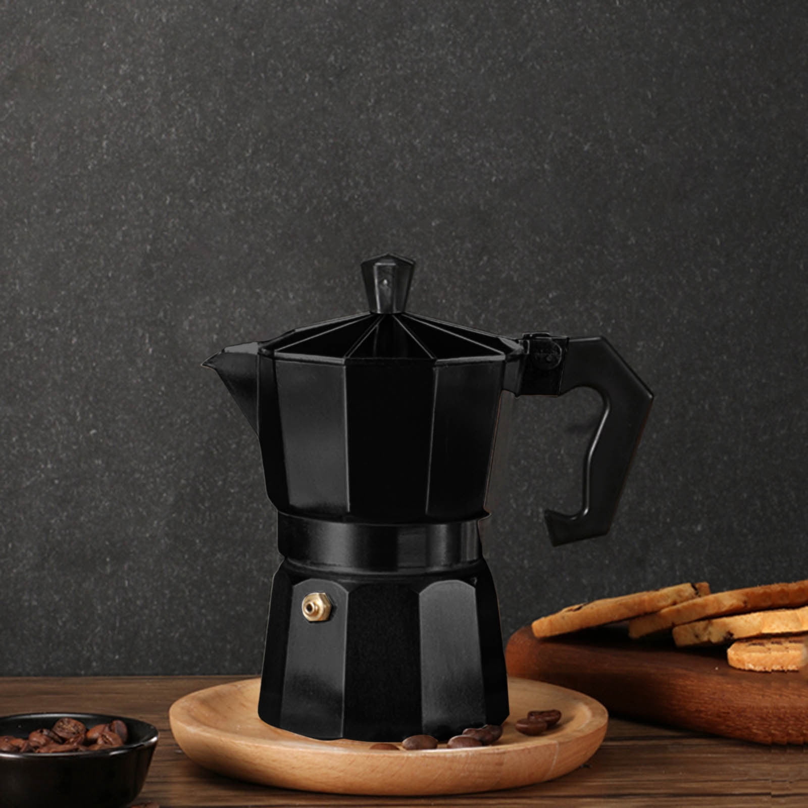 Lolynie Black Coffee Machine 150 Ml/Capacity 3 Cups Suitable Stove Or Glass Aluminum Suitable For Stove Or Glass Pot Leak Proof Stovetop Nice For Cuban & Italian Style