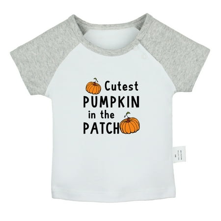

Cutest Pumpkin in The Patch Funny T shirt For Baby Newborn Babies T-shirts Infant Tops 0-24M Kids Graphic Tees Clothing (Short Gray Raglan T-shirt 6-12 Months)