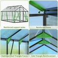 thumbnail image 4 of 8 x 14Ft Large Outdoor Greenhouse with 2 Vent Window, Aluminum Frame, Sliding Door, 4 of 10