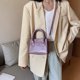 thumbnail image 3 of Bolsa Bolsos de hombro de piel de cocodrilo para mujer, bolso cruzado pequeño puro (púrpura) JShteea Para Estrenar, 3 of 8