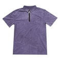 thumbnail image 3 of MIXUE Shirts For Men Summer Solid Color Lapel Zipper Short Sleeve Casual Pullover Tops Tee Shirts Daily-Wear,Purple,S, 3 of 3