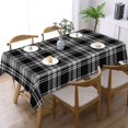 thumbnail image 3 of Menzies Black Plaid Tartan Scottish Family Pattern Rectangular Tablecloth 55"x70" with Lace Edge, Washable Durable Table Cover for Dining, Indoor Outdoor Home Restaurant Decor, 3 of 5