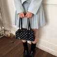 thumbnail image 3 of Rvusndi Polka Dot Bowler Bag,Slouchy Tote Bags Polka Dot PU Bowler Bag for Women Fashion Hobo Bags Large Shoulder Bag Handbag for Travel Work, 3 of 8