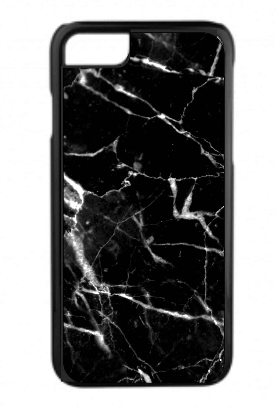 Black and White Marble Print Design Black Rubber Phone Case That Is