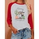 thumbnail image 4 of Sonducket Camiseta de manga 3/4 para mujer, blusas de verano con estampado gráfico de letras informales, atuendos superiores para niñas, negro, S Prendas para la parte del cuerpo Rojo XXL, 4 of 6