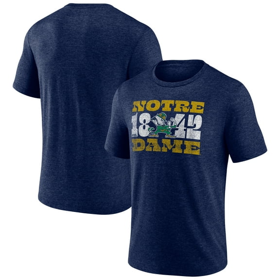 Men's Navy Notre Dame Fighting Irish Established Tri-Blend T-Shirt