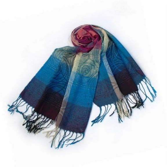 Pa-a09-4 Moon & Stars & Roses Elegant Fashion Smooth Touch Tassel Ends Pashmina/Shawl/Scarf