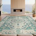 thumbnail image 2 of Design&I 4'x6' Washable Area Rug Cream Vintage Faded Scroll Motifs Border Pile Beige for Home Office, Under Desk, Snag-Free Skid-Resistant Medium, 2 of 7