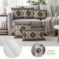 thumbnail image 6 of Outdoor Pillow Covers Brown Aztec Ethnic Style Waterproof Pillow Cases 20x20 Set of 2, Retro Bohemian Stripes Throw Pillow Cover Pillowcase for Patio Balcony Couch Garden, 6 of 9