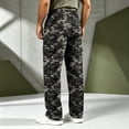 thumbnail image 5 of Camouflage Cargo Pants for Men Straight Leg Relaxed Fit Elastic Waist Drawstring Outdoor Workwear Pants, 5 of 7